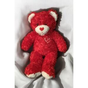 2006 Build A Bear Hugs & Kisses Teddy Bear Red, Rhinestone Collar